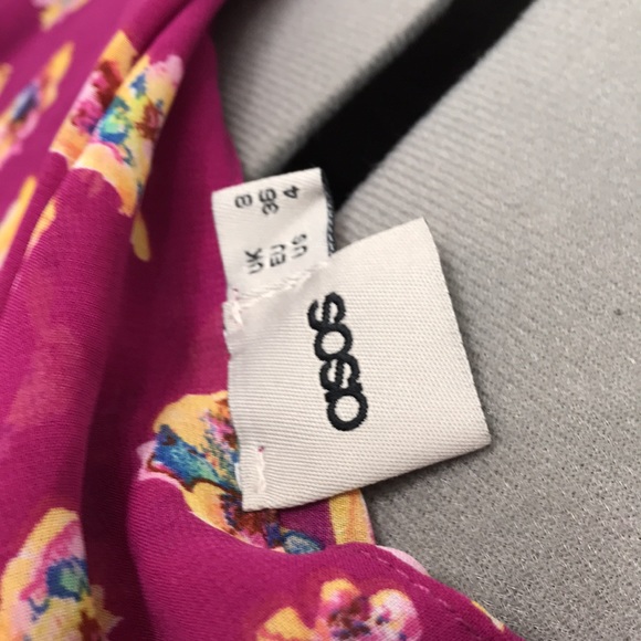 ASOS PUSSY BOW COLLAR FLORAL SHIRT BLOUSE PINK - Picture 7 of 8